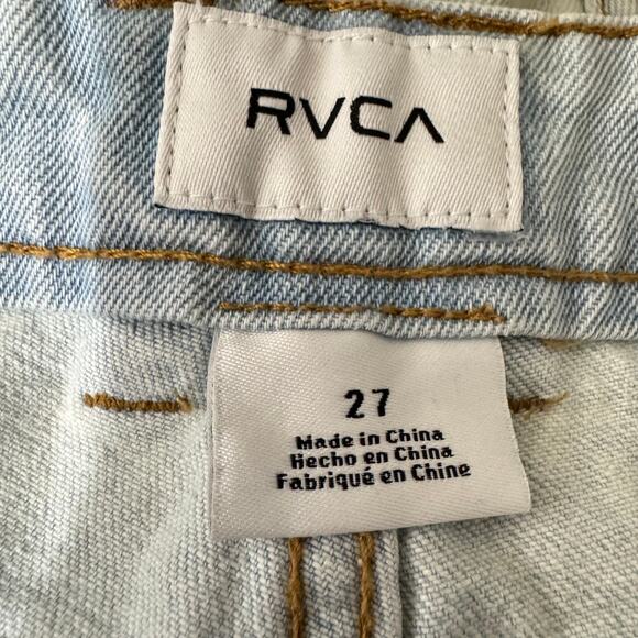 RVCA Women's Jeans Size 27 Denim Mid Rise Narrow Relaxed Fit Distressed - Picture 5 of 8